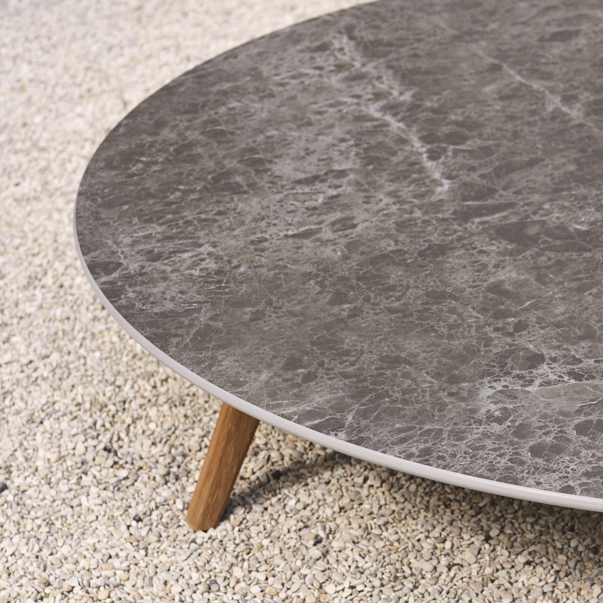 Koffietafel, rond lage buitentafel