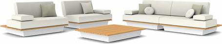 Concept 3 - bianco - piano in legno iroko