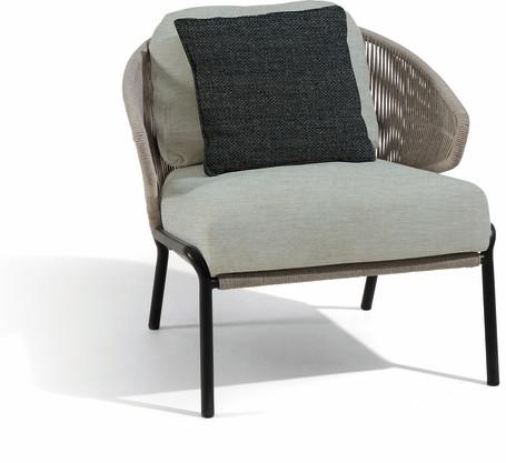1-Sitzer - Lounge-Sessel - lavagrau - silber