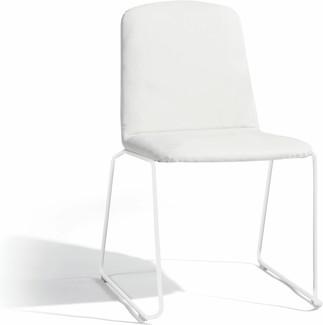 Loop dining chair - white - nautic leather white