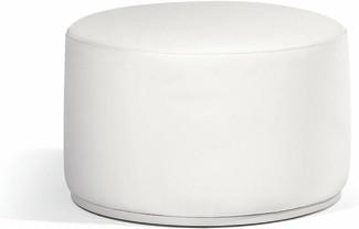 Repose-pied/table d’appoint Moon Island 63 nautic leather white