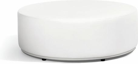 Table basse/repose-pied 104 nautic leather white