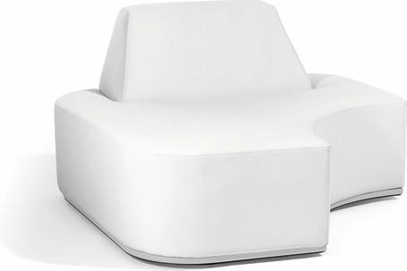 right corner seat nautic leather white
