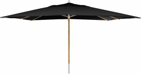 Sonnenschirm mit Mittelstock - Teak - 300 x 400 schwarz