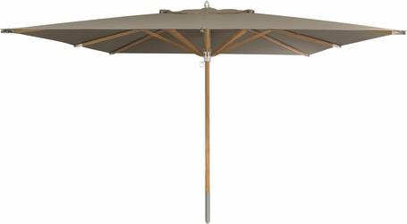 Sonnenschirm mit Mittelstock - Teak - 350 x 350 taupe