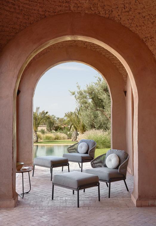 Radoc lounge chairs and footstools
