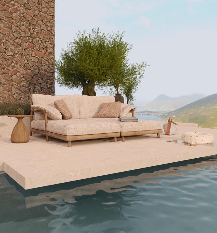 Geborstelde teak